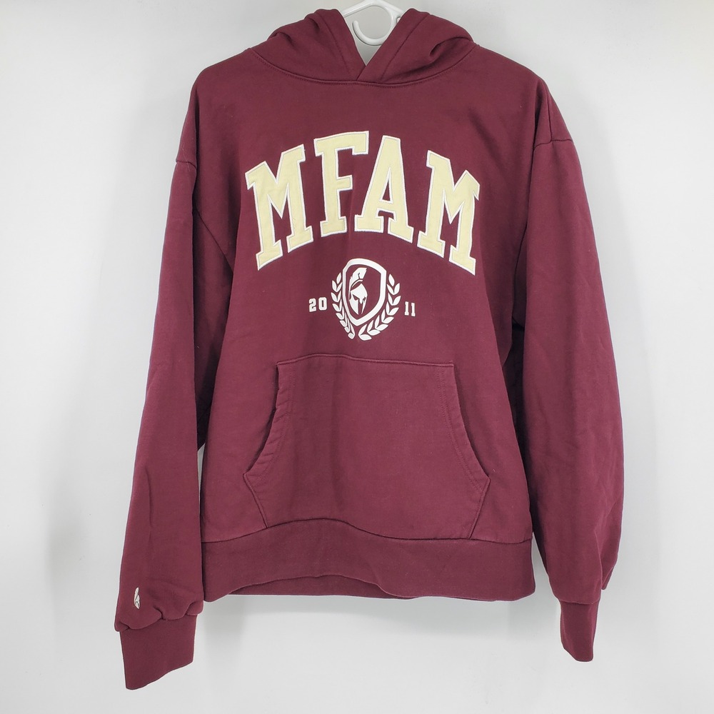 MFAM Nickmercs Maroon Spartan Helmet‎ Graphic Hoodie Mens Large 100% Cotton